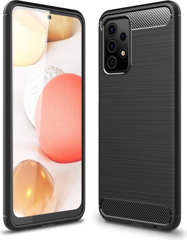 Carbon Fiber Brushed Deksel for Samsung Galaxy A52 4G/5G & A52s 5G - Svart