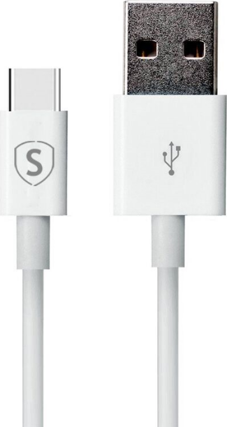 USB-C-kabel for hurtiglading 2,4A, 1m - Hvit