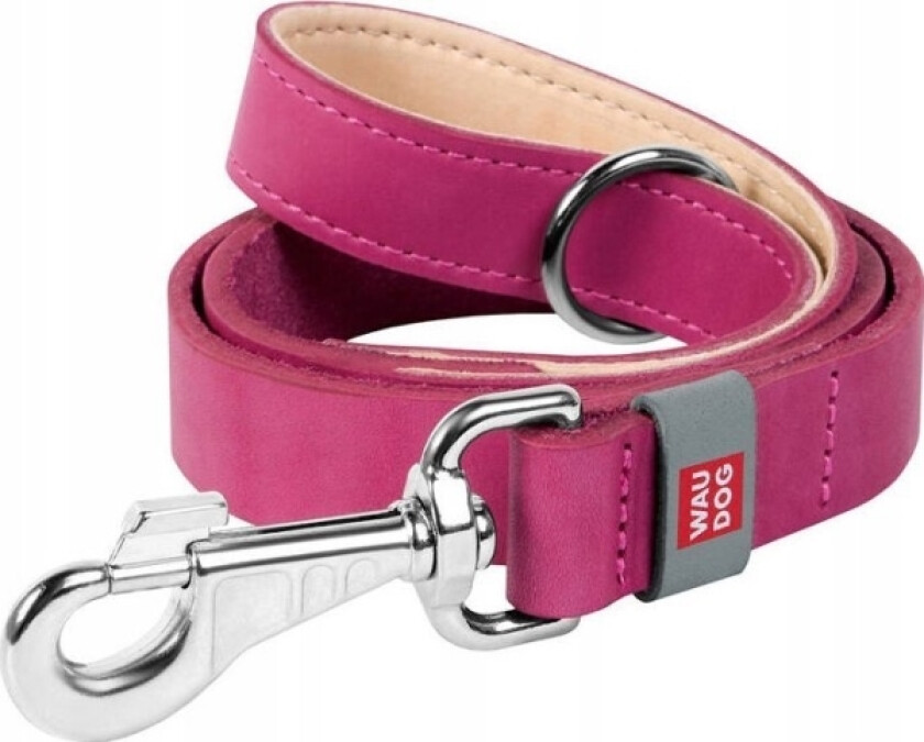 Halsbånd Til Hundebånd Laget Av Naturskinn Waudog, Bredde 25 Mm, Lengde 122 Cm, Rosa