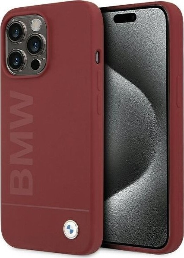Bmw Bmhmp15xslblre Iphone 15 Pro Max 6,7" Rød/Rød Hardt Deksel Silikon Stor Logo Magsafe