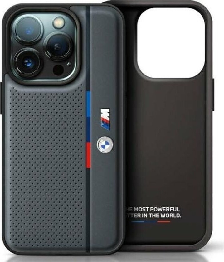 Bmw M Perforated Tricolor Detail Line Apple Iphone 16 Case - Dark Dklas Telefonui Pilkos Spalvos