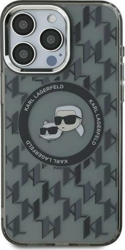 Apple Iphone 15 Plus Karl Lagerfeld Iml Monogram Karl&Choupette Head Magsafe (Klhmp15mhmckmhk) Telefondeksel Svart