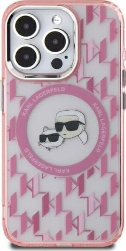 Klhmp15mhmckmhp Iphone 15 Plus 6.7" Róowy/Pink Iml Monogram Karl&Choupette Head Magsafe
