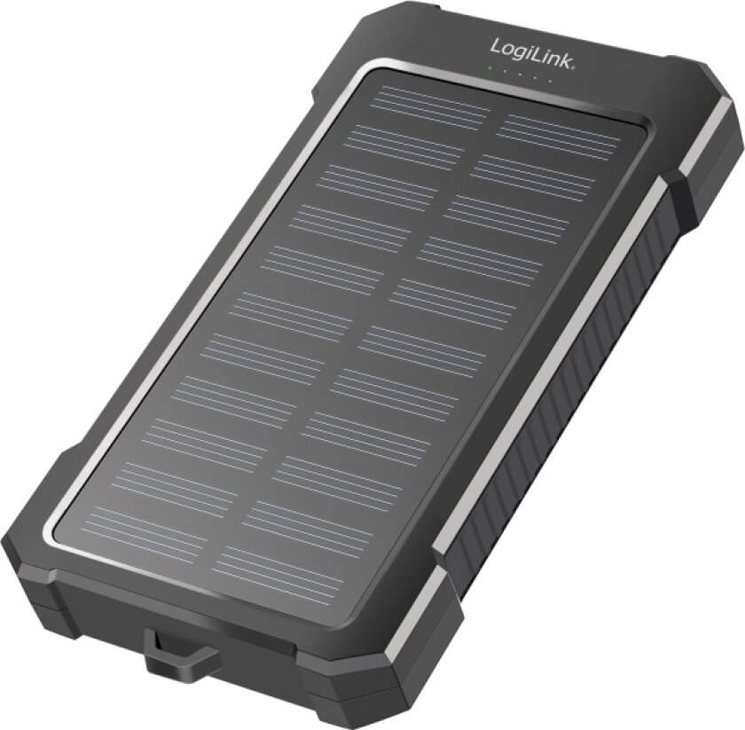 Solcells-Powerbank 10.000Mah 2Xusb-A + Usb-C In/Ut 12W