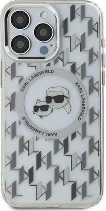 Apple Iphone 15 Karl Lagerfeld Iml Monogram Karl&Choupette Head Magsafe (Klhmp15shmckmht) Telefondeksel Gjennomsiktig