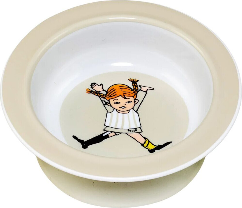 Pippi Sirkus tallerken med sugekopp Ø15,5 cm Beige