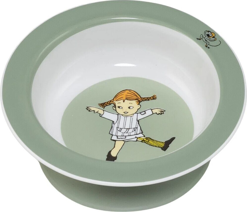 Pippi Sirkus tallerken med sugekopp Ø15,5 cm Grønn