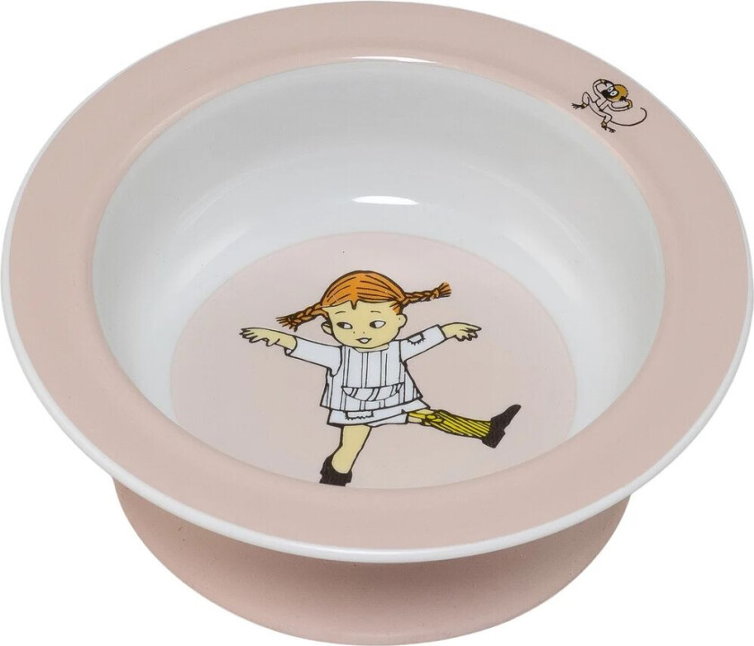 Pippi Sirkus tallerken med sugekopp Ø15,5 cm Rosa
