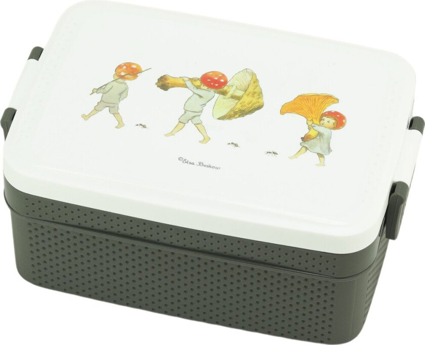 Elsa Beskow Smånissene matboks 8x18,5 cm Brun-hvit