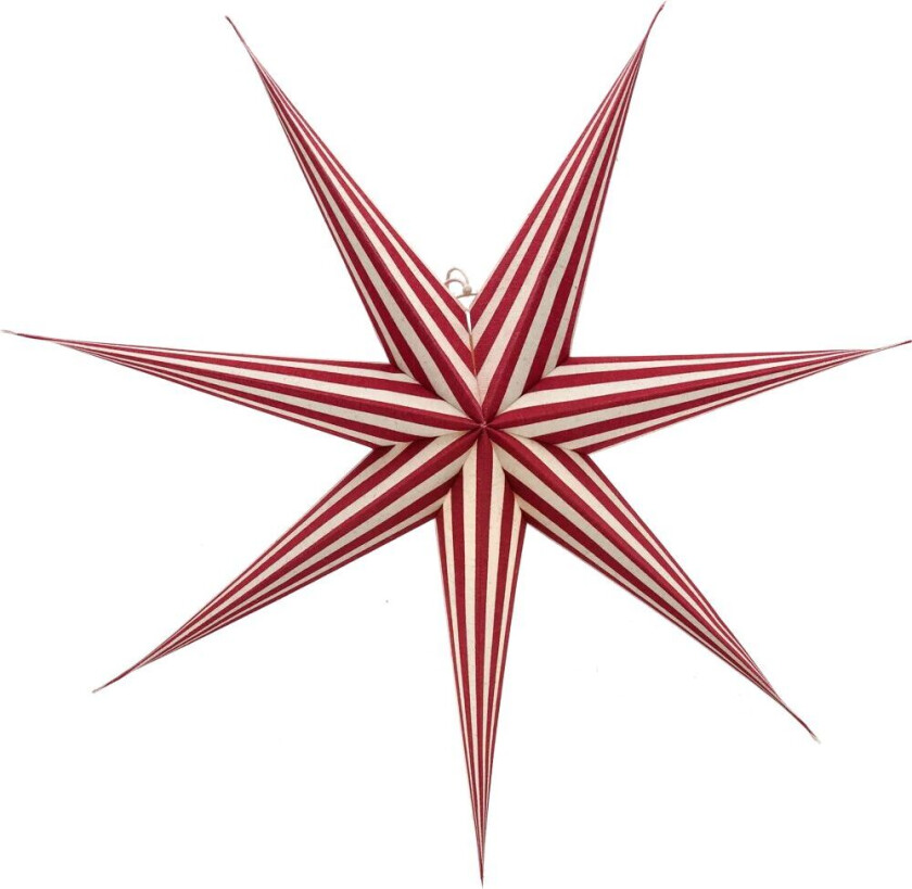 Bare adventsstjerne hvit-rød stripete 80 cm
