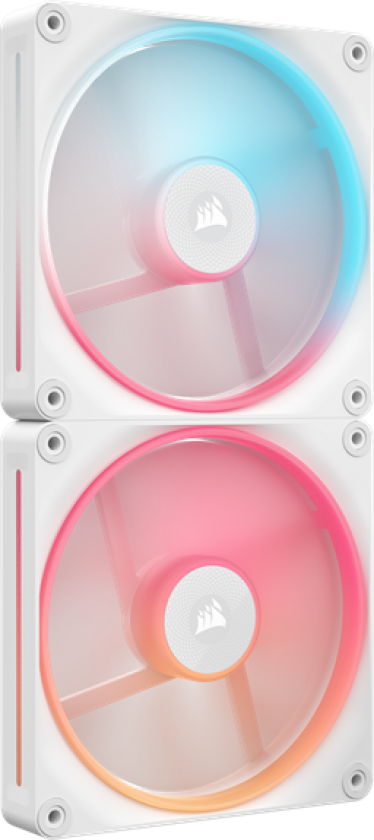 iCUE LINK LX140-R 2-pack - Kabinettvifte - 140mm - Hvit med RGB-lys - 37 dBA