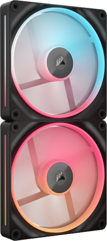 iCUE LINK LX140-R 2-pack - Kabinettvifte - 140mm - Svart med RGB LED-lys - 38 dBA