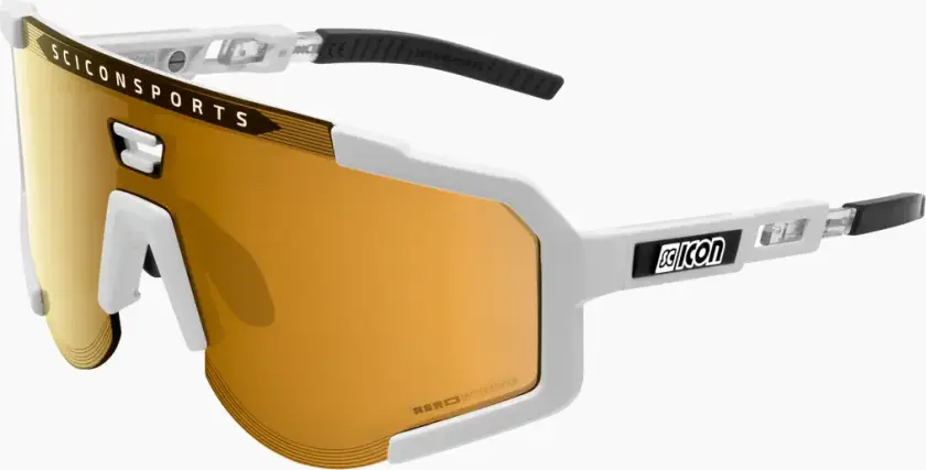 Aeroscope cykelbriller white gloss/multimirror bronze
