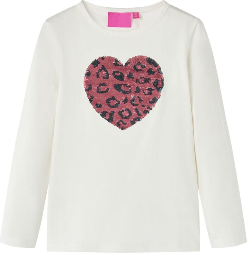 T-skjorte for barn med lange ermer ecru 116