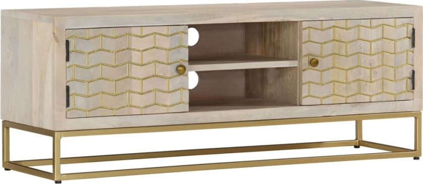 TV-benk 110x30x40 cm heltre bleket mango