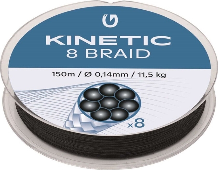 Bilde av Kinetic 8 Braid 300m 0,12mm/9,6kg Black