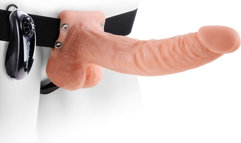 Pipedream Fetish Fantasy: 9 inch Vibrating Hollow Strap-On with Balls