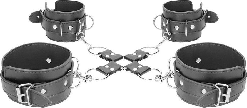 Ouch!: Leather Hand and Legcuffs, svart