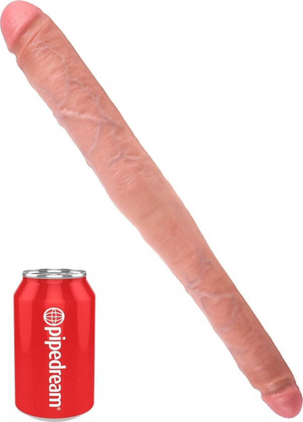 King Cock: Tapered Double Dildo, 41 cm, lys