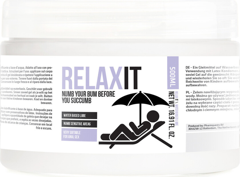 PharmQuests: Relax It, Water Based Lube, 500 ml