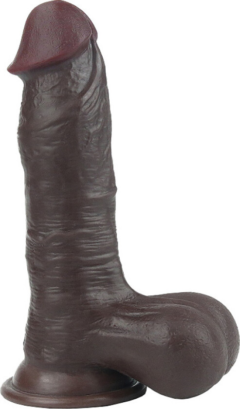 LoveToy: Sliding-Skin Dildo, 19.5 cm, mørk