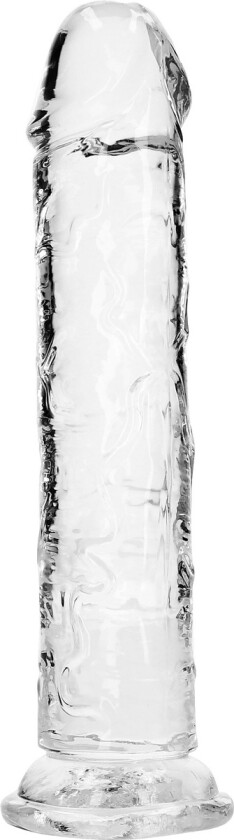 RealRock: Crystal Clear Straight Realistic Dildo, 23 cm, gjennomsiktig
