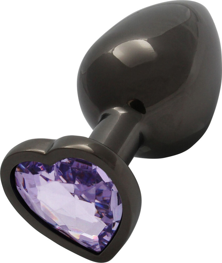 Ouch!: Heart Gem Metal Butt Plug, large, grå