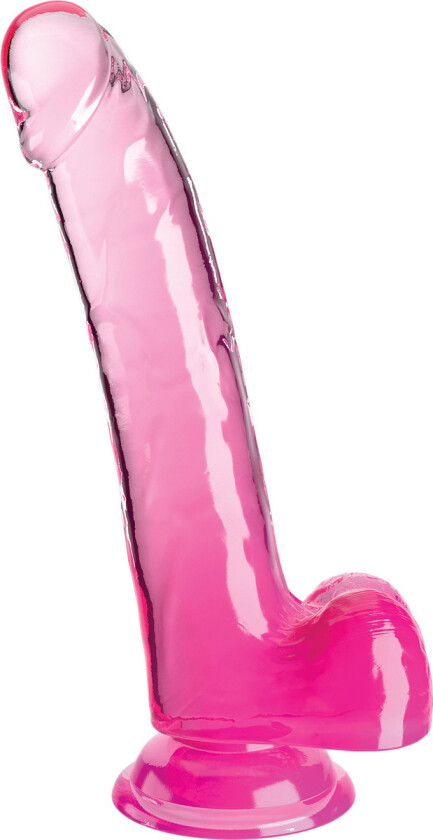 King Cock Clear: Dildo with Balls, 25 cm, rosa