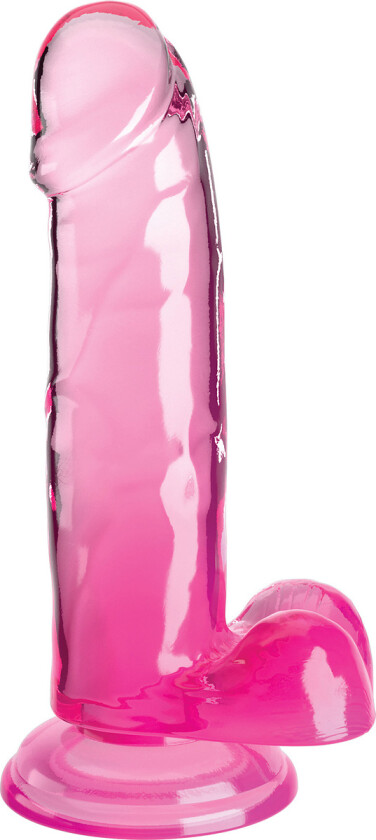 King Cock Clear: Dildo with Balls, 20 cm, rosa