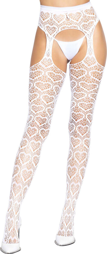 Leg Avenue: Heart Net Suspender Hose, One Size
