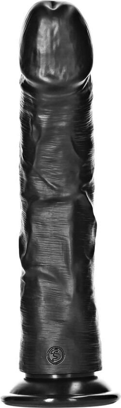 RealRock: Curved Realistic Dildo, 25.5 cm, svart