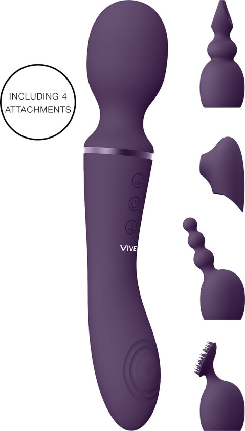 Vive: Nami, Pulse-Wave Wand Vibrator with Clitoral Sleeves, lilla