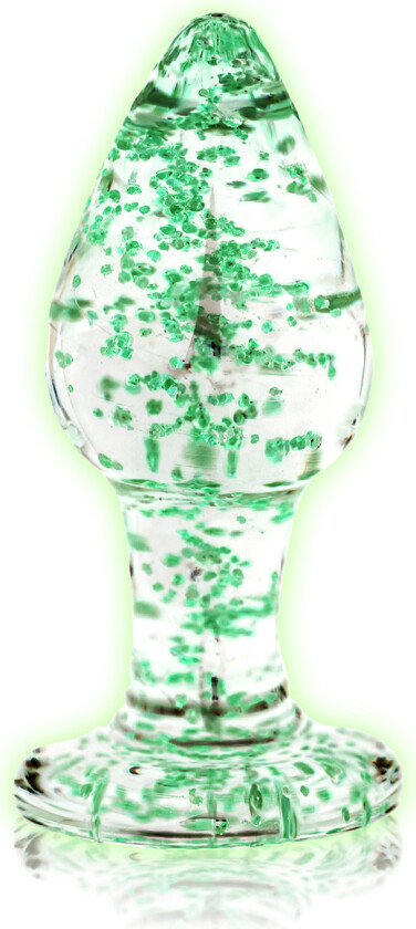 Ouch! Glow in the Dark: Glass Butt Plug, large