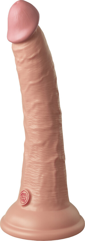 King Cock Elite: Dual Density Silicone Vibrating Cock, 21 cm, lys