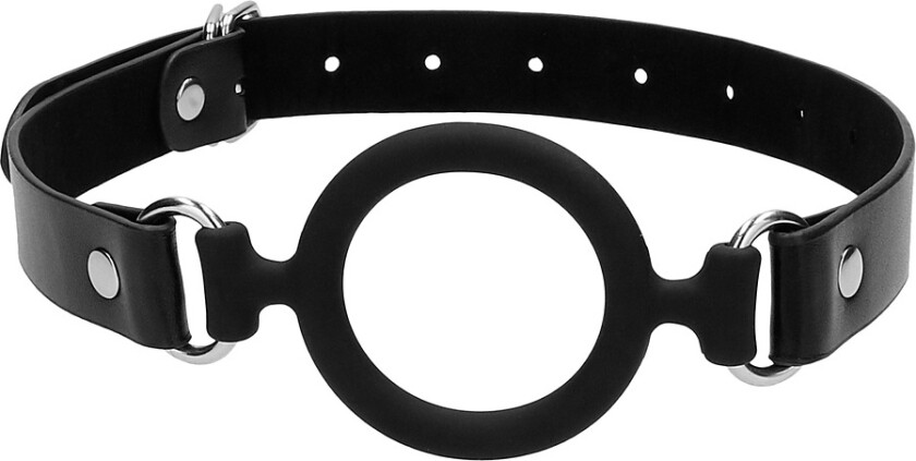 Ouch!: Silicone Ring Gag with Leather Straps