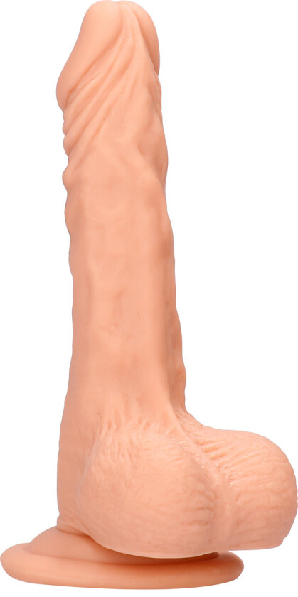 RealRock Skin: Realistic Dildo with Balls, 19 cm, lys