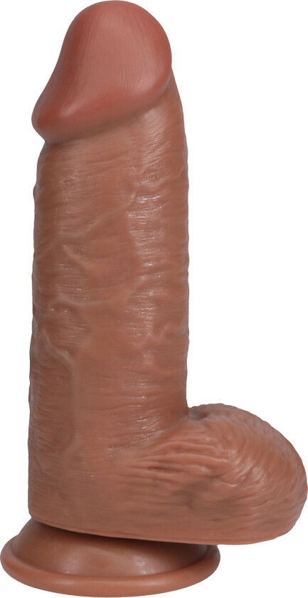 RealRock: Extra Thick Realistic Dildo, 20 cm, mørk