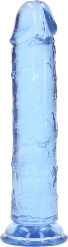 RealRock: Crystal Clear Straight Realistic Dildo, 18 cm, blå