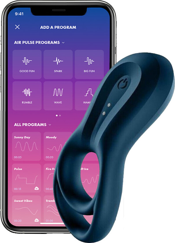 Satisfyer Connect: Epic Duo, Ring Vibrator, blå