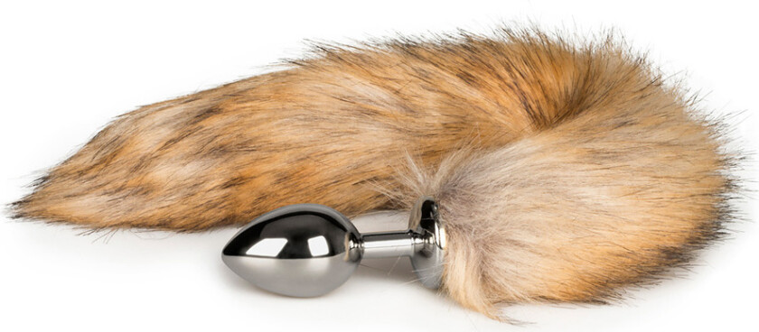 EasyToys: Fox Tail Plug No. 2, medium, sølv/brun