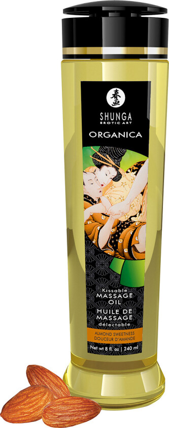 Shunga: Organica, Kissable Massage Oil, Almond Sweetness, 240 ml