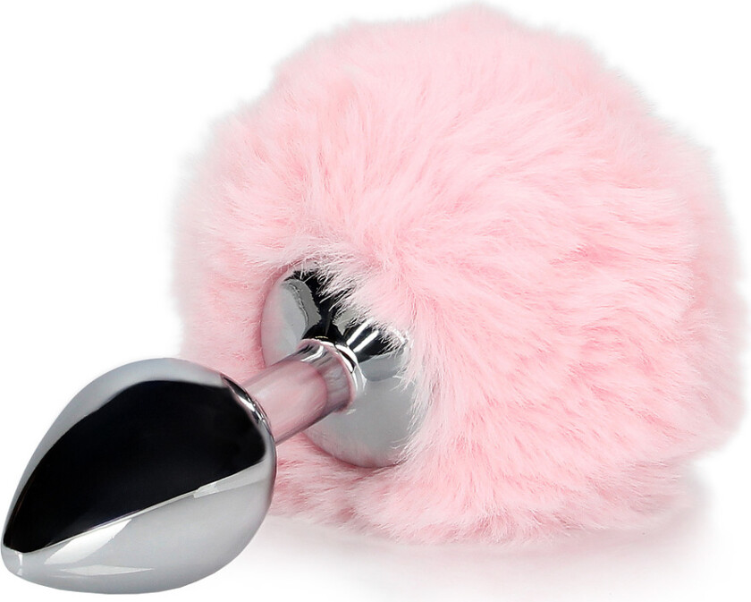 Ouch!: Bunny Tail with Metal Butt Plug, rosa