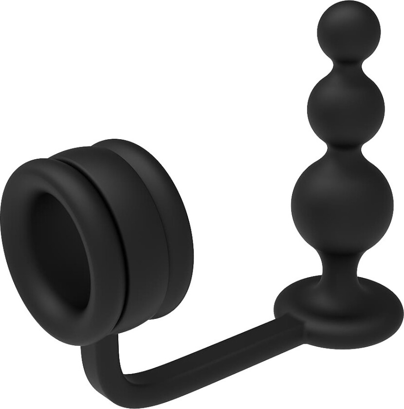 Dream Toys: Ramrod Cockring with Beaded Anal Plug