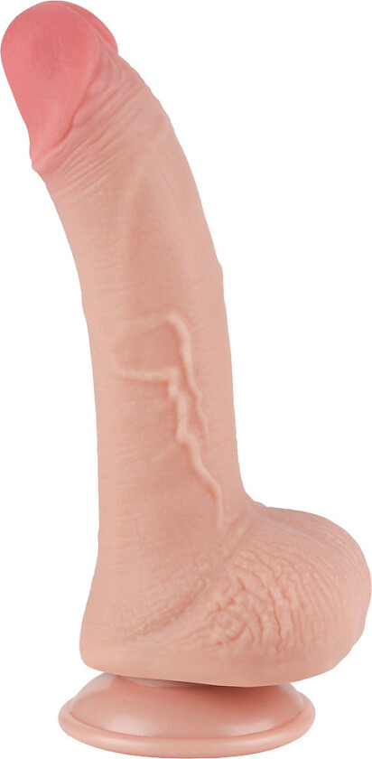 LoveToy: Sliding-Skin Dildo, 19.5 cm, lys
