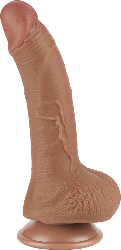 LoveToy: Sliding-Skin Dildo, 19.5 cm, brun