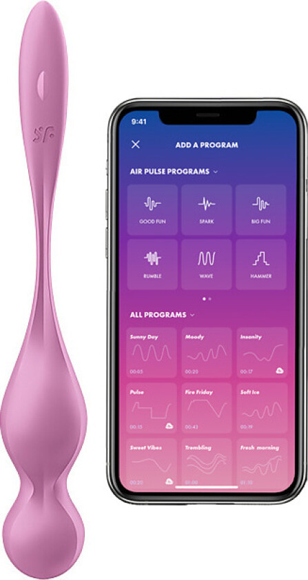 Satisfyer Connect: Love Birds 1, Vibrating Kegel Balls, rosa