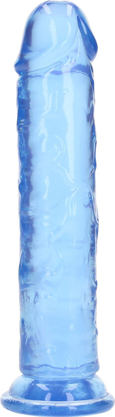 RealRock: Crystal Clear Straight Realistic Dildo, 20 cm, blå