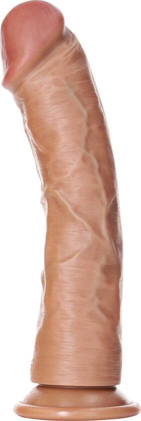 RealRock: Curved Realistic Dildo, 23 cm, lysebryn