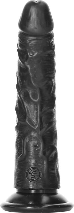 RealRock: Slim Realistic Dildo, 15,5 cm, svart