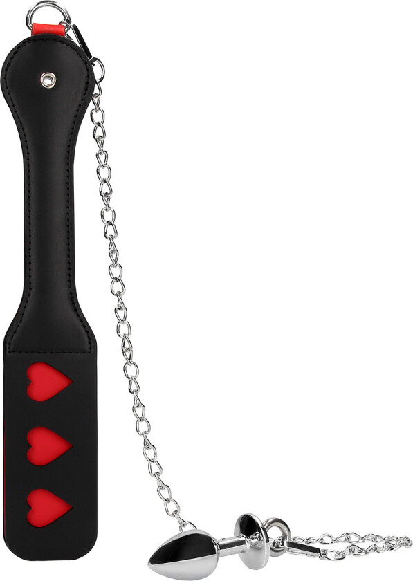Ouch!: Hearts Paddle with Metal Anal Plug